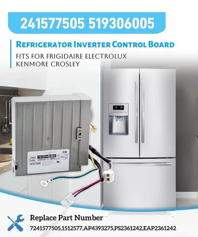 Alt view image 2 of 6 - 241577505 519306005 Refrigerator Inverter Control Board | Fits For Frigidaire Electrolux Kenmore Crosley,VCC3 1156 QA F 06 Replaces 7241577505,1512577,AP4393275,EAP2361242