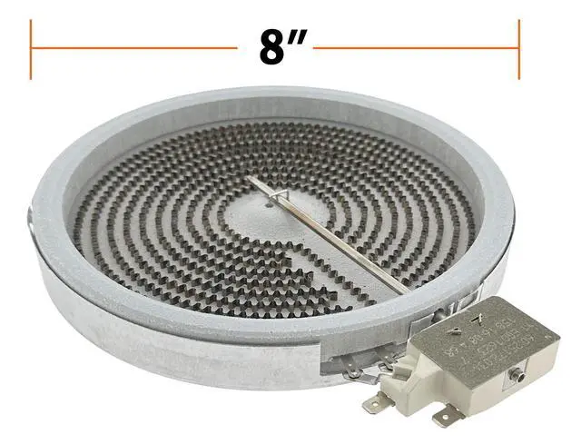 Alt view image 3 of 5 - 8" Radiant Surface Element Burner 1800watt Compatible with Whirlpool Range/Cooktop W10823698, WP8273993, 316282400