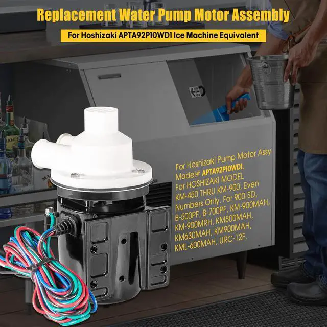 Alt view image 2 of 6 - APTA92P10WD1 Water Pump Motor Assembly For Hoshizaki APTA92P10WD1 Ice Machine Equivalent, 120V 53.4W 0.4 Amp, Replace for KM500MAH, KM630MAH, KM900MAH