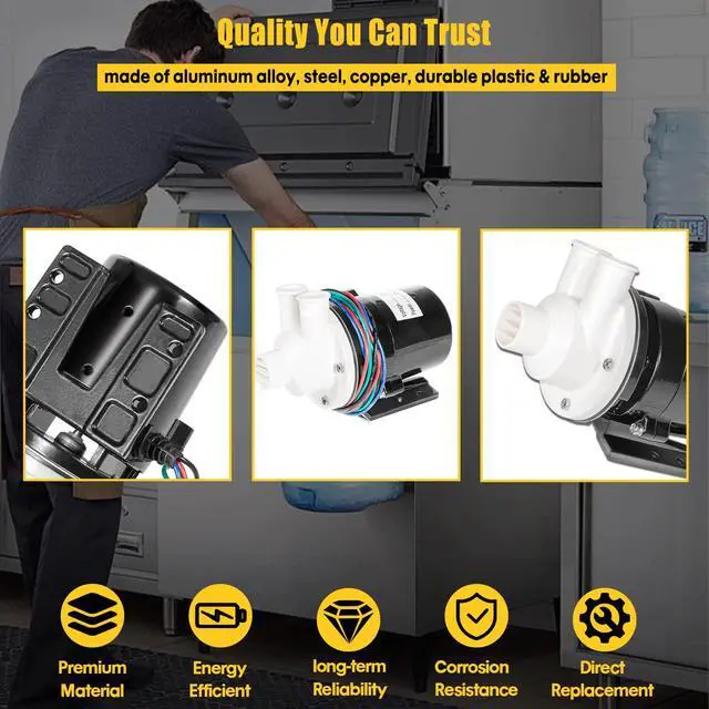 Alt view image 4 of 6 - APTA92P10WD1 Water Pump Motor Assembly For Hoshizaki APTA92P10WD1 Ice Machine Equivalent, 120V 53.4W 0.4 Amp, Replace for KM500MAH, KM630MAH, KM900MAH