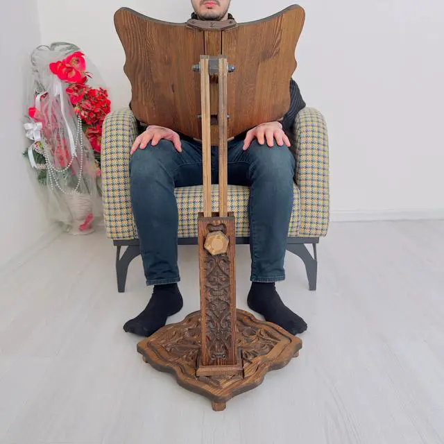 Alt view image 4 of 7 - Big Size Adjustable Wooden Book Stand for Heavy Books | Quran, Bible, Dictionary, Cookbook Holder, Multifunctional Huge Bookstand