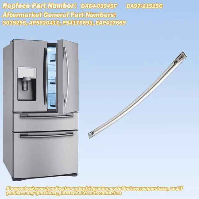 Alt view image 3 of 6 - DA97-12712C Freezer Handle Compatible for Samsung Freezer HandleDirect Replacement DA64-03945F DA97-11515CModel Compatible RF24FSEDBSR RF28HMEDBSR RF28HMELBSR RF30HBEDBSR RF23HCEDTSR RF263BEAESR