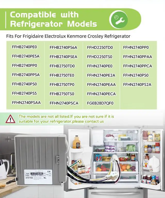 Alt view image 4 of 6 - 241577505 Refrigerator Inverter Control Board Part# 519306005 Fits for Frigidaire Whirlpool Electrolux Kenmore Crosley,VCC3 1156 QA F 06 Replaces 7241577505,1512577,AP4393275,PS2361242,EAP2361242