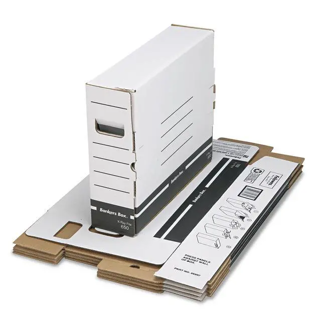 Alt view image 3 of 4 - 12-Pack X-Ray File Storage Boxes, Secure Tab-Lock Closure | Protect sensitive x-ray film jackets with purpose-built boxes, tab-lock closure, reinforced handles, and easy storage
