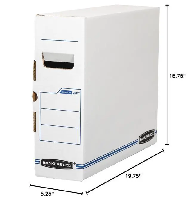 Alt view image 4 of 4 - 12-Pack X-Ray File Storage Boxes, Secure Tab-Lock Closure | Protect sensitive x-ray film jackets with purpose-built boxes, tab-lock closure, reinforced handles, and easy storage