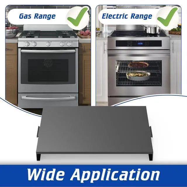 Alt view image 6 of 7 - Stove Top Cover with Handles, Heavy Duty Metal Noodle Board Cooktop Cover for Gas/Electric Stove Top, (L 30" x W 22" x H 3") Large Gas Stove Protective Cover for Kitchen Space Expansion
