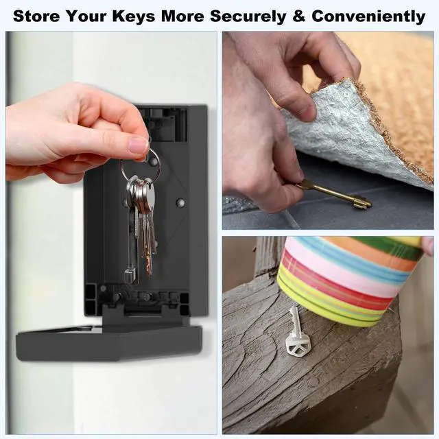 Alt view image 3 of 7 - Smart Lock Box Fingerprint APP Bluetooth Electronic Key Safe with Digital Code, Weatherproof for Outdoor Wall/Door Mount - Large Capacity Key Hider for Realtors Airbnb Hosts Garage Security