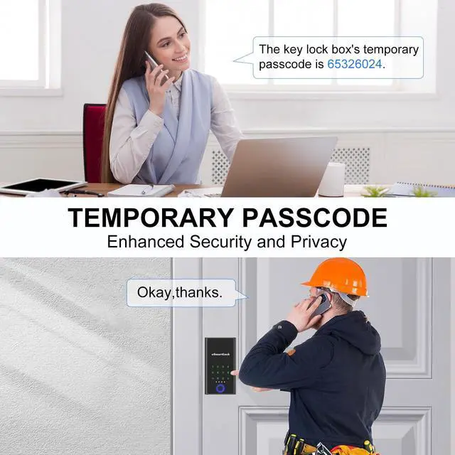 Alt view image 4 of 7 - Smart Lock Box Fingerprint APP Bluetooth Electronic Key Safe with Digital Code, Weatherproof for Outdoor Wall/Door Mount - Large Capacity Key Hider for Realtors Airbnb Hosts Garage Security