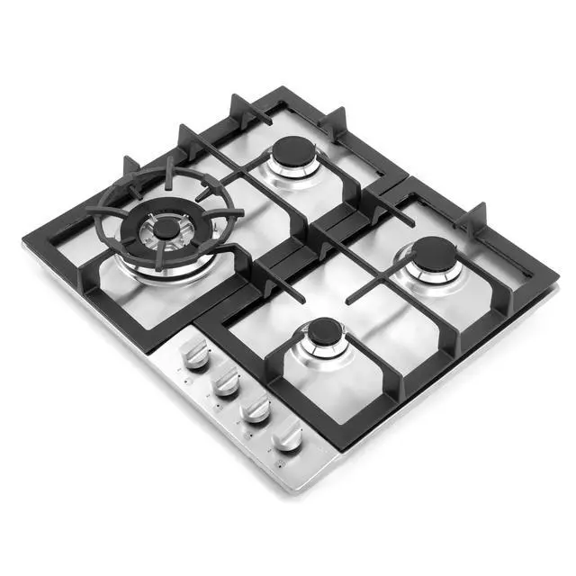 Alt view image 6 of 7 - 24 in. Haven Collection Drop-In 4 Burner Gas Cooktop in Stainless Steel | COS-640STX-E Sealed Burners, Cast Iron Grates, Knob Controls, Electronic Ignition, Liquid Propane Convertible