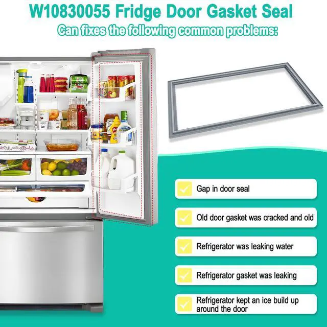 Alt view image 6 of 7 - Upgraded W10830055 Refrigerator Door Gasket Whirlpool Refrigerator Door Seal Replacement 4458810 W10163991 W10191105 Fridge Seal for Kenmore KitchenAid Maytag Fridge Door Gasket Seal W10443238