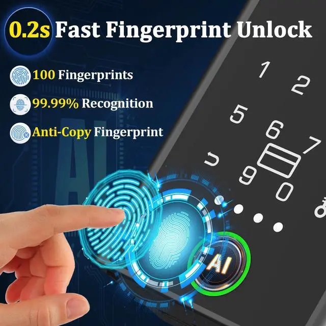 Alt view image 3 of 7 - Smart Key Lock Box with Code,Bluetooth RFID Fingerprint Lock Box APP Control,Electronic Dital Lock Box,Larger Waterproof Key Lock Box Wall Mount for House Realtor Office Warehouse Airbnb