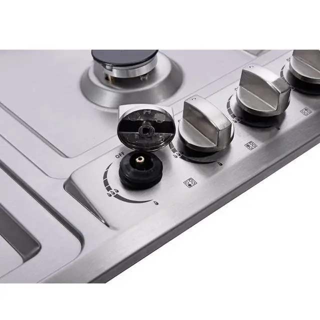 Alt view image 6 of 7 - 12" Gas Cooktop Dual Fuel 2 Sealed Burners Stainless Steel Drop-In Gas Stove DM223-SA01BZ Gas Hob