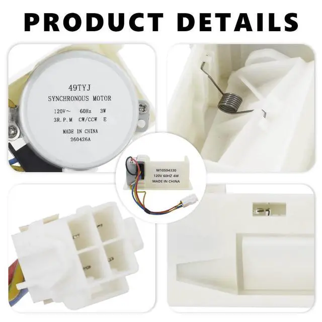 Alt view image 4 of 7 - W10594330 Refrigerator Air Damper Control Assembly | Compatible with Whirlpool Refrigerator, Replaces WPW10594330 3023116