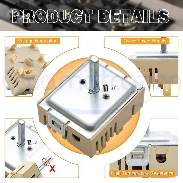 Alt view image 2 of 6 - DG44-01006C Surface Element Switch (Energy Control Switch,Energy Regulator) | PER001-12D D Compatible with Some Samsung Electric Ranges, Replace 4978126,AP7014551,PS16556816,EAP16556816
