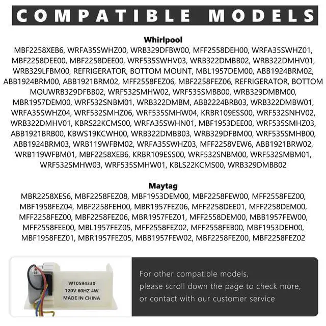 Alt view image 7 of 7 - W10594330 Refrigerator Air Damper Control Assembly | Compatible with Whirlpool Refrigerator, Replaces WPW10594330 3023116