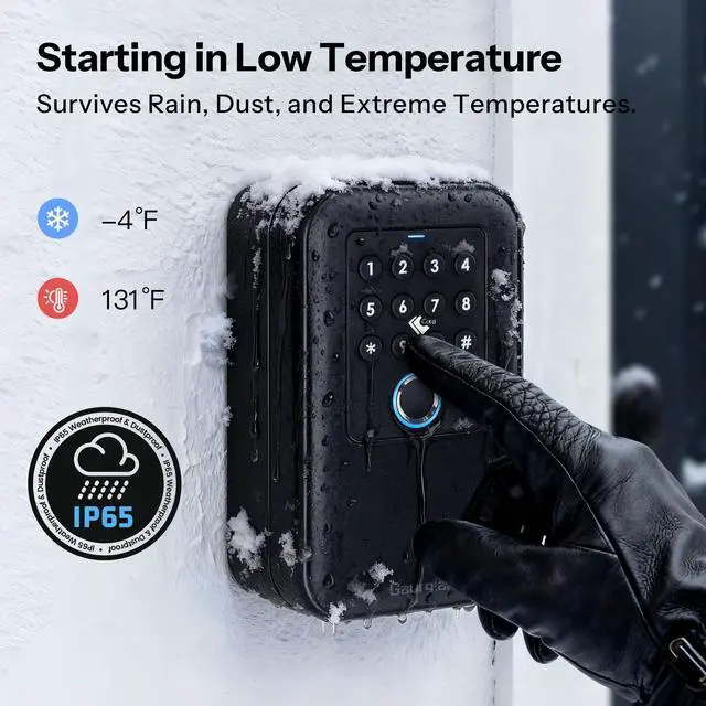 Alt view image 5 of 7 - Upgraded Smart Key Lock Box for Outdoor-Key Safe with Fingerprint, Passcode, App, Card & Keys Access,IP65 Waterproof, Wall Mount or Shackle, Ideal for Airbnb, Family & Realtors | TTLock App Version