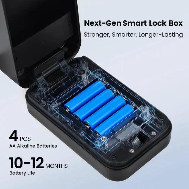 Alt view image 6 of 7 - Upgraded Smart Key Lock Box for Outdoor-Key Safe with Fingerprint, Passcode, App, Card & Keys Access,IP65 Waterproof, Wall Mount or Shackle, Ideal for Airbnb, Family & Realtors | TTLock App Version