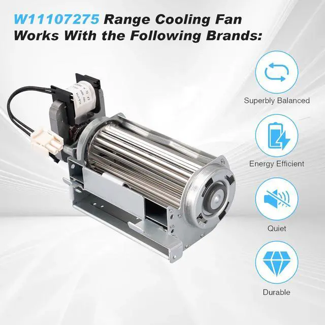 Alt view image 5 of 7 - Cooling Fan W11107275 Replacement Whirlpool,JennAir and KitchenAid | Range Oven,Blower Motor Replacement Part W10162259 W10780482 W10842388 W10860981 PS12347171 AP6278015 EAP12347171 4546036