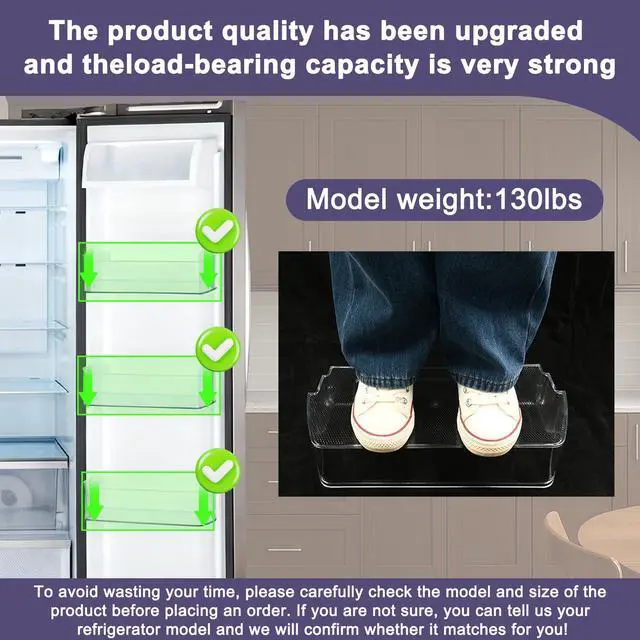 Alt view image 6 of 6 - Upgraded MAN63108801 Refrigerator Door Shelf Bin (Right) Compatible with LSXS26326S/00 Door Bin, LSXS26326S/02 Door Shelf, LRSES2706V/00, Kenmore Refrigerator 79551733811, 79551857610 etc