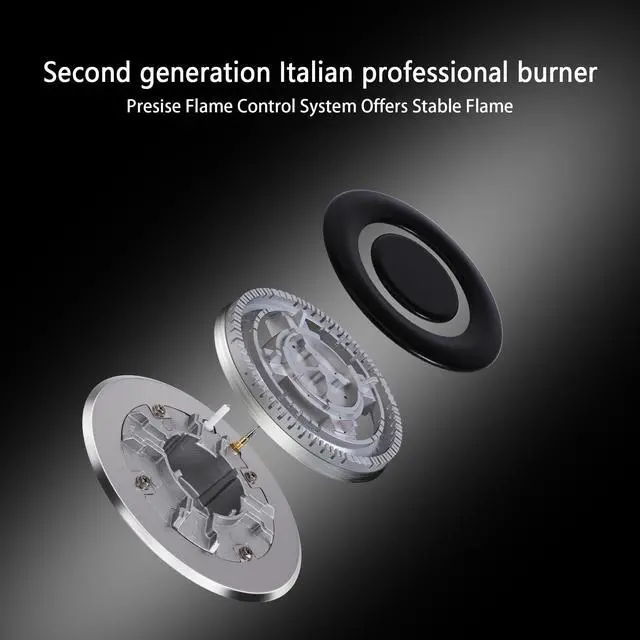 Alt view image 6 of 7 - 36 Inch Gas Cooktop, 5 Burners Dual Fuel (LPG/NG Convertible), Stainless Steel Gas Stove Top with Thermocouple Protection, Built-in Range, Easy to Clean