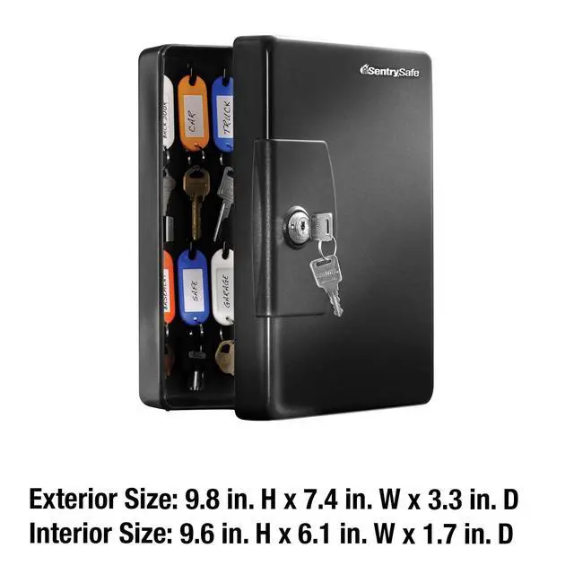 Alt view image 5 of 6 - Key Box, Small Black, Locked Key Rack Wall Mount for Secure and Easy Access to Multiple Keys, 0.06 Cubic Feet, KB-25 (Pack of 3)