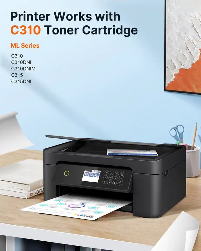 Alt view image 2 of 7 - Compatible Replacement for Xerox C310 C315 Toner Cartridges | C310 C315 Toner Cartridge for Xerox C310 C310DNI C310DNIM C315 C315DNI Printer,006R04356 006R04357 006R04358 006R04359(BCMY)