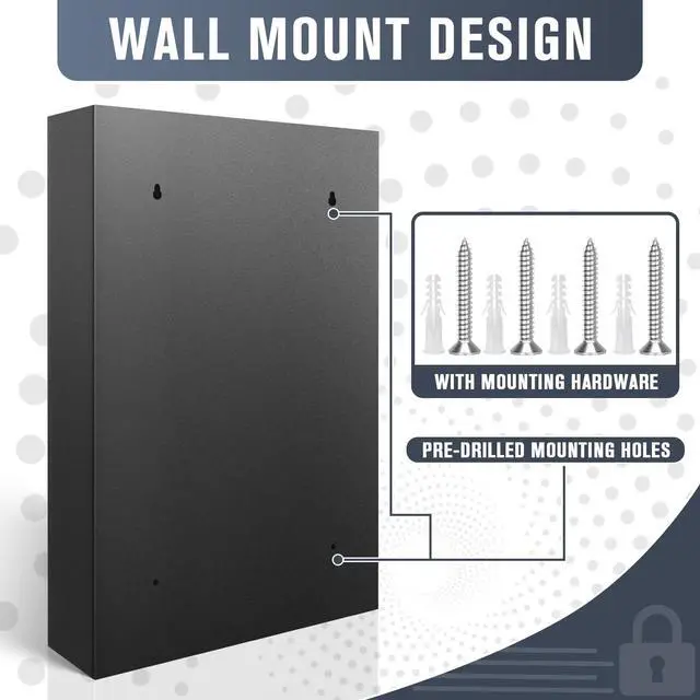 Alt view image 5 of 7 - Key Cabinets, Key Organizer Box(64 Keys),Key Cabinet Wall Mount, Key Lock Box Wall Mount for Hotels Offices Property Management Apartment Complexes Car Lots Car Dealerships and Repair Shops