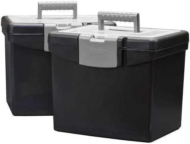 Main image of File Storage Box Translucent Storage Lid, Black, 2-Pack