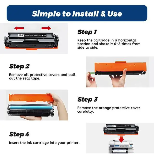 Alt view image 6 of 7 - 414A 414X Black Toner Cartridge W2020A with Chip for HP MFP m479fdw,2 Pack | Compatible for HP Color LaserJet Pro MFP M479fdw M479fdn M479fdw M454dw M454dn Printer Ink, No Fading,No Streak