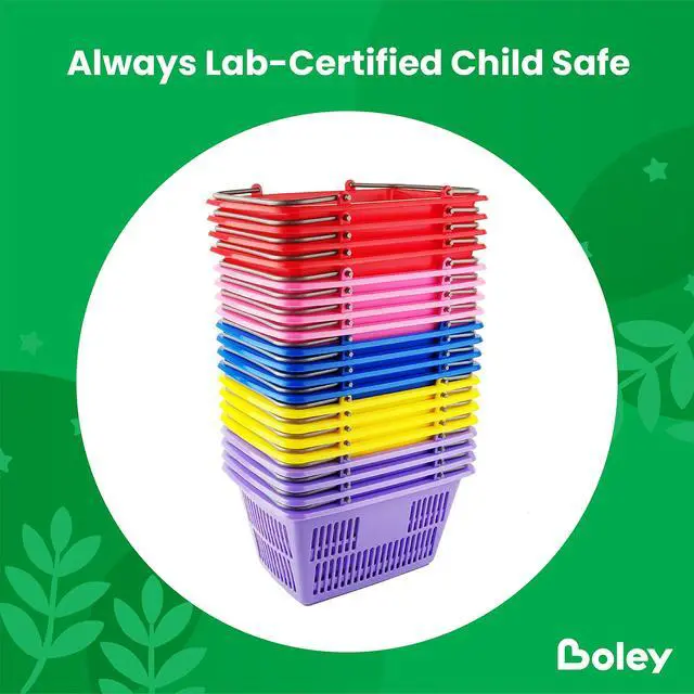 Alt view image 4 of 6 - Classroom Baskets - 20 Pack 10x6in Colorful Plastic Stackable Storage Bins with Handles - Ideal for School, Daycare, Home Organization, Art Supplies, Books, Toys, and More