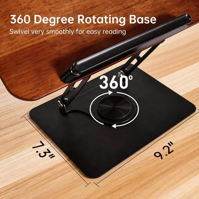Alt view image 5 of 7 - 2-in-1 Floor & Desktop Book Stand, Adjustable Reading Music Podium | Portable Dual-Use 19"-62.2" Music Sheet Display, Laptop, Cookbook, Projector Stand Holder, 360° Rotate, Page Clip, Wood