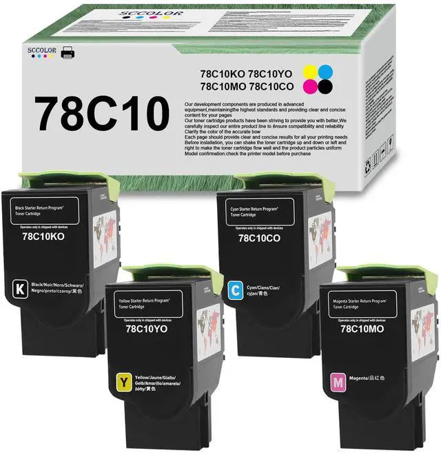 Main image of High Yield 78C10 78C10K0 78C10Y0 78C10M0 78C10C0 Toner Cartridge | Replacement for Lexmark CS421 CS421DN CX421ADN CS521 CX521 CS521DN CS522 CX522 CS522DE CS622 CX622 CX622ADE CX625 Printer
