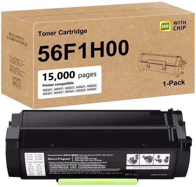 Main image of 56F1H00 High Yield Toner Cartridge - Compatible with Lexmark MS321 MS421 MS521 MS621 MS622 MX321 MX421 MX521 MX522 MX622 Printers (15000 Pages)