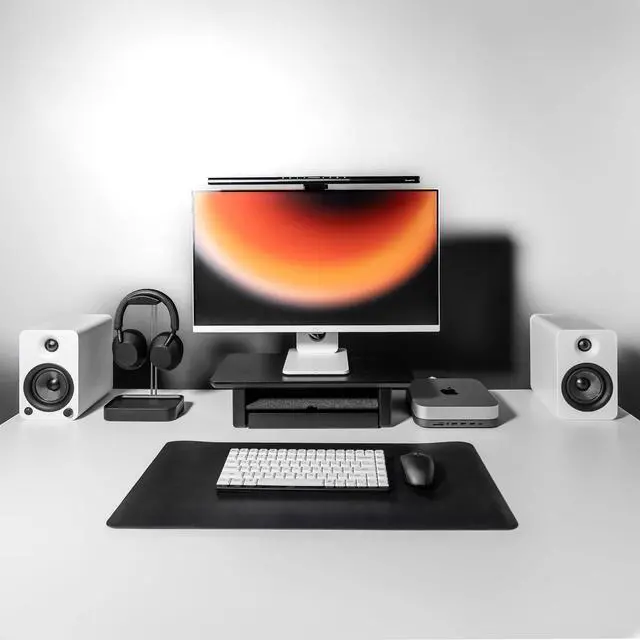 Alt view image 6 of 7 - Desk Shelf Tray Drawer Organizer with Compartments for Monitor Stand System Metal & Cork Accessory Tray for Cockpit Setup | Black