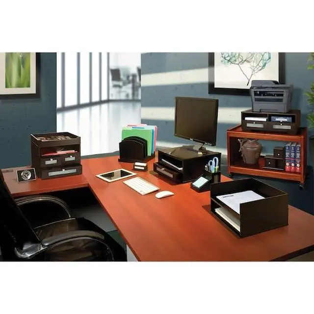 Alt view image 2 of 2 - Wood Midnight Black Collection, Tidy Tower Desktop Organizer, Black, (5500-5)