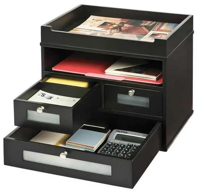 Main image of Wood Midnight Black Collection, Tidy Tower Desktop Organizer, Black, (5500-5)