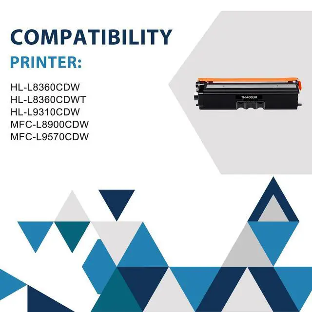 Alt view image 2 of 6 - TN436 TN-436 Toner Cartridge Set 4 Pack for Brother TN 436 HL-L8360CDW | Compatible for TN436 TN-436 TN 436 Toner Cartridge HL-L8360CDW MFC-L8900CDW MFC-L9570CDW HL-L8360CDWT HL-L9310CDW Printer Ink