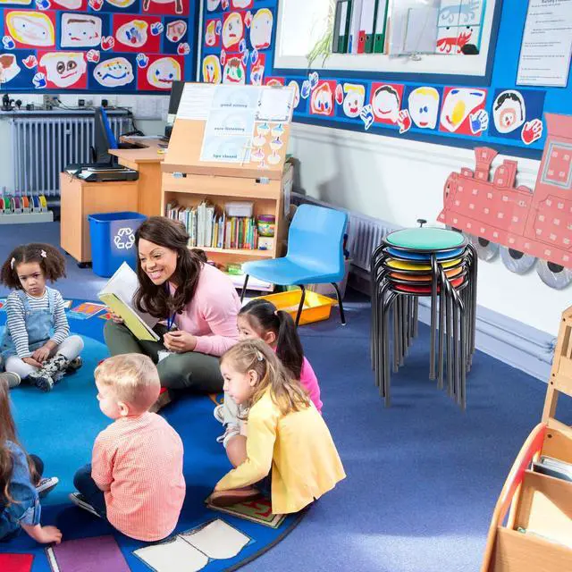 Alt view image 7 of 7 - Kids Classroom & Home Playroom Multipurpose Padded Stool Chairs, Multi