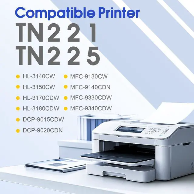 Alt view image 2 of 6 - TN225 Toner Cartridges Replacement for Brother TN-221 TN 225 TN-225 High Yield Toner Cartridge for MFC-9130CW MFC-9140CDN HL-3140CW HL-3150CW HL-3170CDW Printer (4 Pack)
