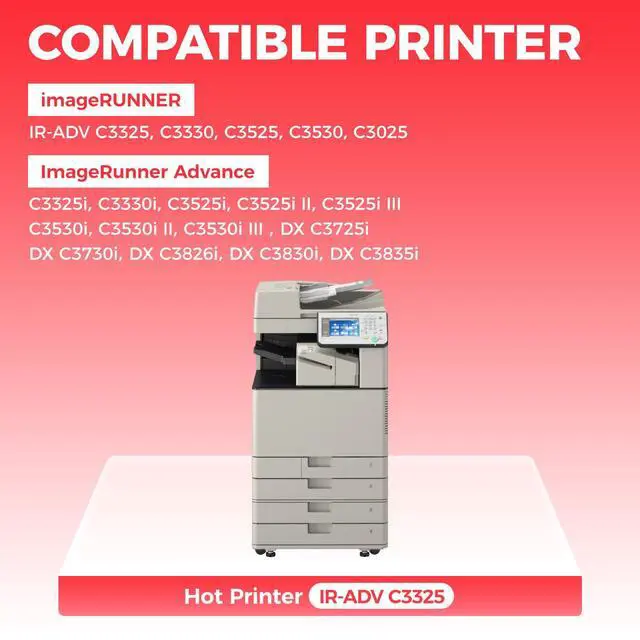 Alt view image 2 of 6 - GPR-53 GPR53 Toner Cartridge High Yield Replacement for Canon GPR53 Toner ImageRunner Advance C3325i C3330i C3525i C3530i C3025i C3725i C3730i C3826i C3830i C3835i Printer (Black Cyan Magenta Yellow)