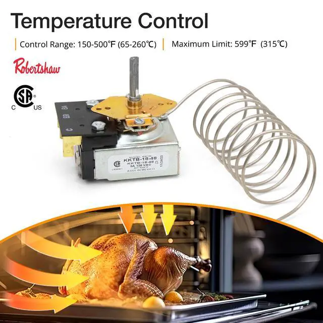 Alt view image 4 of 7 - Robertshaw KKTB-18-48 Stove Oven Range Thermostat 5A 120VAC Max Temp 599°F for and Other Gas Range Stoves
