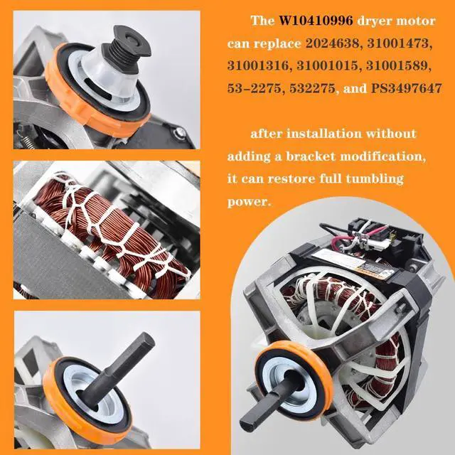 Alt view image 4 of 6 - Upgraded W10410996 Drive Motor Replacement by | for Whirlpool Admiral Crosley maytag Norge Compatible Part Number: 532567 532275 31001589 53-2590 53-4459