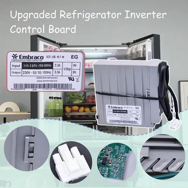 Alt view image 5 of 6 - Upgraded Refrigerator Inverter Control Board VCC3 1156 M4 F 9B (3.3A Output) Compatible with Some Whirlpool GE Bosch KitchenAid Refrigerator Models Replaces W10710090,W10154805,W10893917,WR55X10490