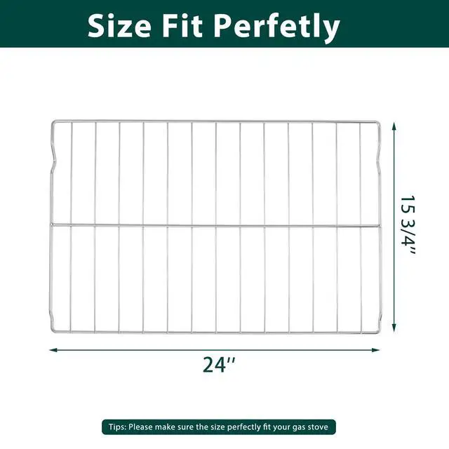 Alt view image 2 of 7 - WPW10256908 Oven Rack Stove Replacement Parts for Whirlpool 304 Stainless Steel Gas Range Oven Rack 24 x 15.75 Inch Roper Maytag Kenmore jennair Amana Electric Shelf Rack W10256908 Oven Racks 2 Pcs