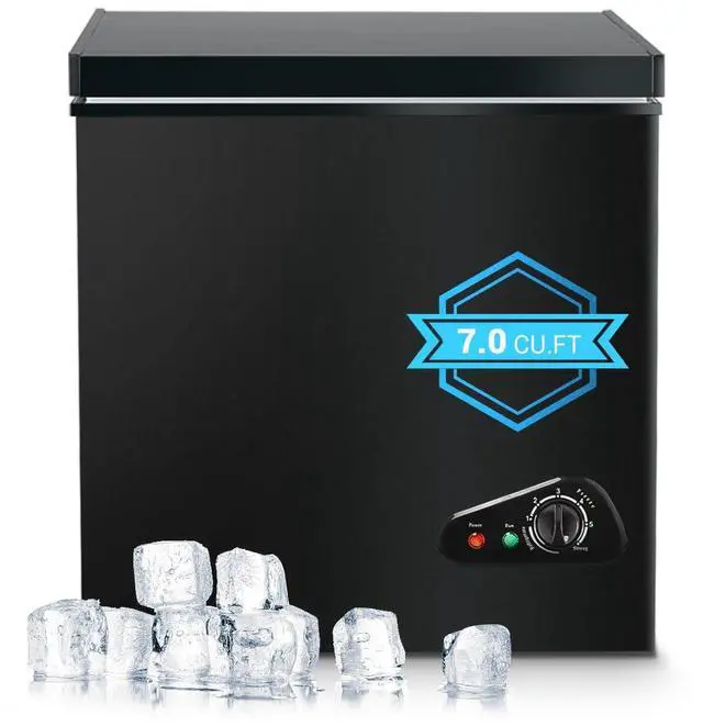 Main image of Chest Freezer 7.0 Cu.Ft Compact Deep Freezers with 7 Adjustable Thermostat | Top Open Door Freezer Compressor Cooling with Removable Storage Basket for Home Bar Dorm
