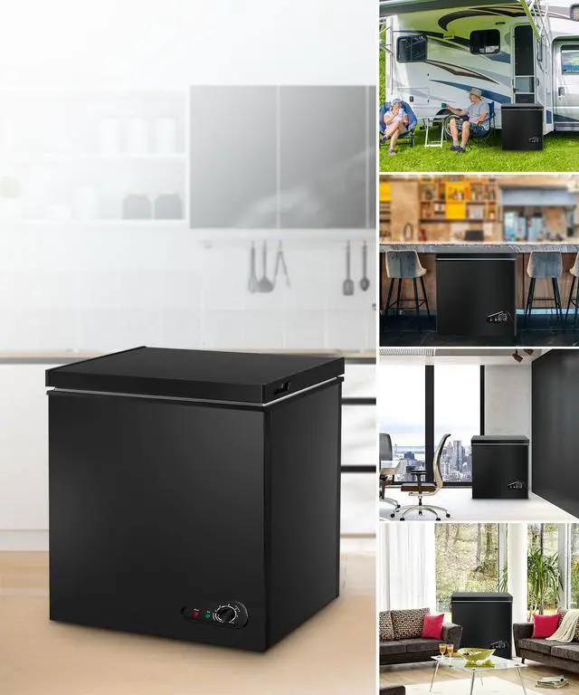 Alt view image 5 of 7 - Chest Freezer 7.0 Cu.Ft Compact Deep Freezers with 7 Adjustable Thermostat | Top Open Door Freezer Compressor Cooling with Removable Storage Basket for Home Bar Dorm