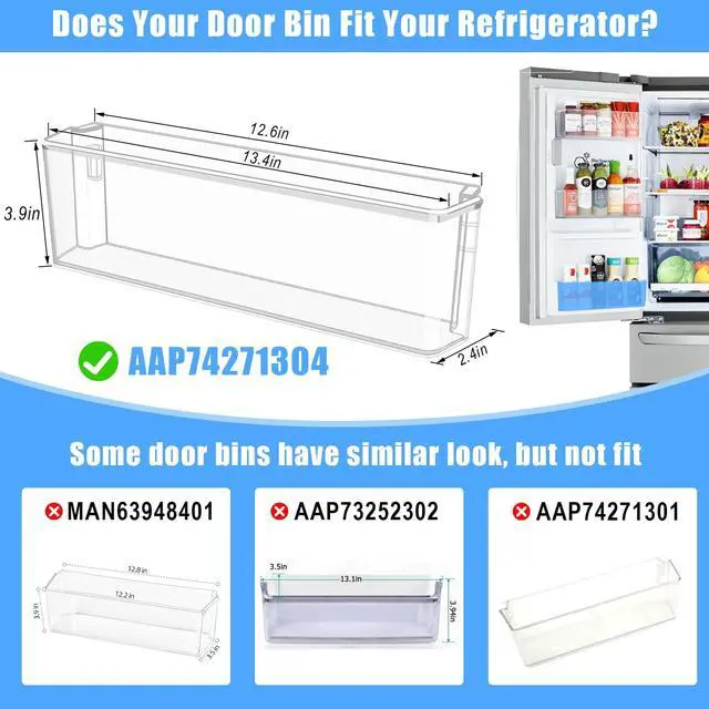 Alt view image 2 of 7 - UPGRADED AAP74271304 Refrigerator Door Shelf Bin Compatible with LG Refrigerator Door Shelf Replacement,AAP73252302 Fridge Door Shelves For LG Refrigerator Parts LRMDS3006S/D LRMDC2306S LRMVC2306D