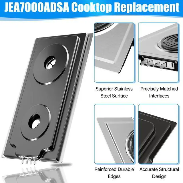 Alt view image 2 of 7 - Upgraded JEA7000ADSA Cooktop Module Compatible with Jenn Air Cooktop Replacement Parts JEA7000ADS A100 Coil Cartridge For Whirlpool Jennair Cook top Burners Electric Stove Range Oven Element Cartridge