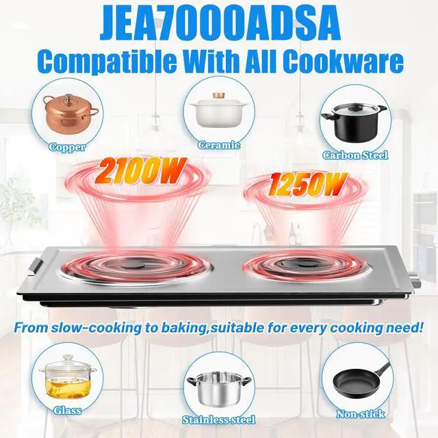 Alt view image 3 of 7 - Upgraded JEA7000ADSA Cooktop Module Compatible with Jenn Air Cooktop Replacement Parts JEA7000ADS A100 Coil Cartridge For Whirlpool Jennair Cook top Burners Electric Stove Range Oven Element Cartridge