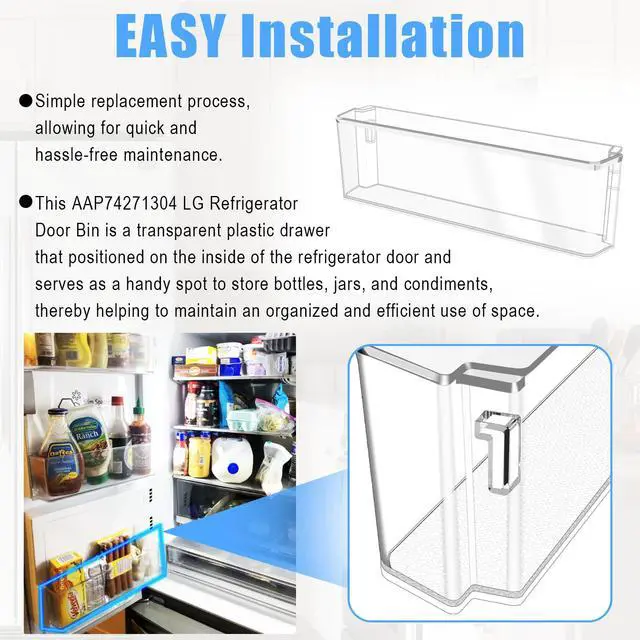 Alt view image 7 of 7 - UPGRADED AAP74271304 Refrigerator Door Shelf Bin Compatible with LG Refrigerator Door Shelf Replacement,AAP73252302 Fridge Door Shelves For LG Refrigerator Parts LRMDS3006S/D LRMDC2306S LRMVC2306D
